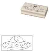 UFO Alien Flying Saucer Rubber Briefmarke Gummistempel (Stempel)
