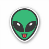 UFO Alien Green Head Aufkleber (Vorderseite)