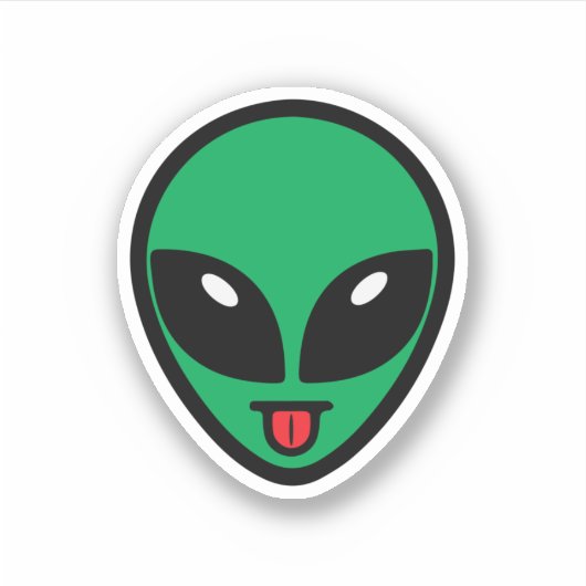 UFO Alien Green Head Aufkleber (Vorderseite)
