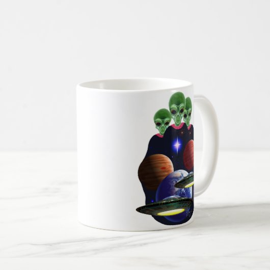 UFO/alien Kaffee-Tasse Kaffeetasse (VorderseiteRechts)