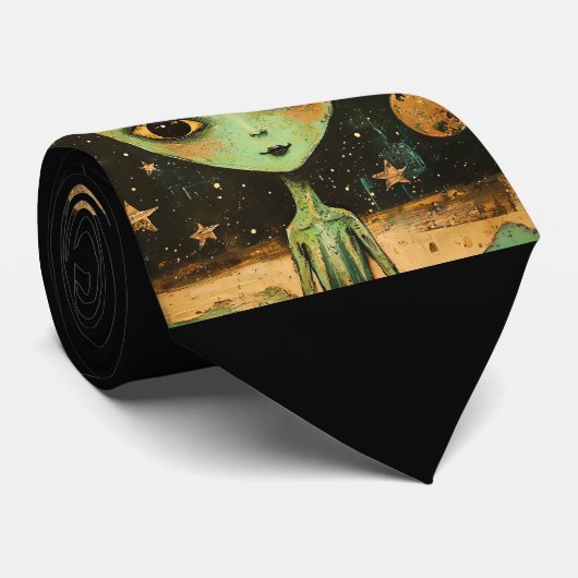 UFO-Alien Krawatte (Gerollt)
