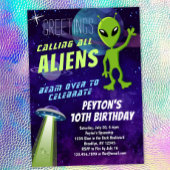 UFO Alien Party Geburtstag Einladung