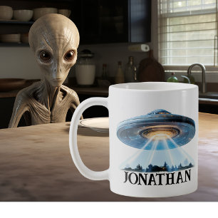 UFO ALIEN PERSONALISIERT KAFFEETASSE