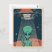 UFO-Alien Postkarte (Vorne/Hinten)
