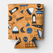 UFO-Alien, Raumschiffe, Kindermuster Dosenkühler (Vorderseite)