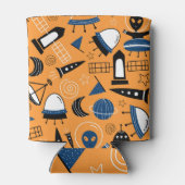 UFO-Alien, Raumschiffe, Kindermuster Dosenkühler (Rückseite)