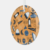 UFO-Alien, Raumschiffe, Kindermuster Ornament Aus Glas (Vorderseite links)