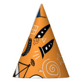 UFO-Alien, Raumschiffe, Kindermuster Partyhütchen (Links)