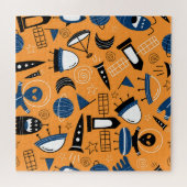 UFO-Alien, Raumschiffe, Kindermuster Puzzle (Horizontal)