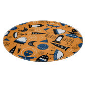 UFO-Alien, Raumschiffe, Kindermuster Schneidebrett (Ecke)