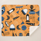 UFO-Alien, Raumschiffe, Kindermuster Sherpadecke (Vorderseite (Horizontal))