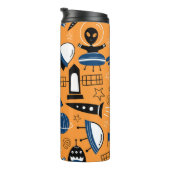 UFO-Alien, Raumschiffe, Kindermuster Thermosbecher (Nach rechts gedreht)