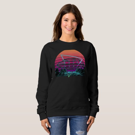 Ufo Alien Retro Sweatshirt (Vorne ganz)