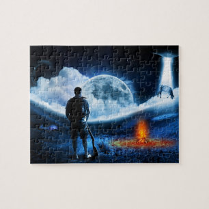 UFO-Alien-Rinder-Entführung Raumschiff Puzzle