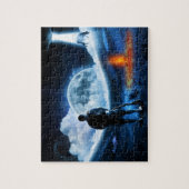 UFO-Alien Rinder-Entführung Weltraumschiff Puzzle (Vertikal)