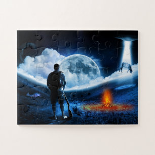 UFO-Alien Rinder-Entführung Weltraumschiff Puzzle