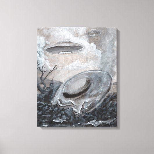 UFO, Alien, Roswell Crash Leinwanddruck (Vorderseite)