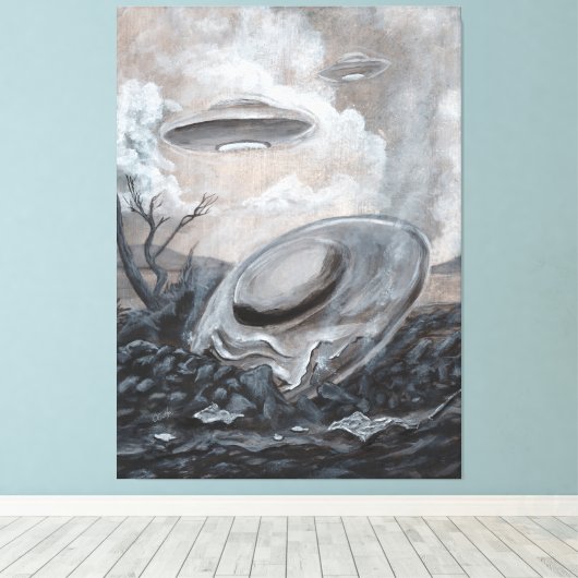 UFO, Alien, Roswell Crash Leinwanddruck (Insitu (Holzboden))