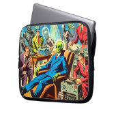 Ufo Alien Sci-fi Retro Comic Laptopschutzhülle (Vorderseite Links)