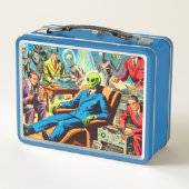 Ufo Alien Sci-fi Retro Comic Metall Brotdose (Rückseite)