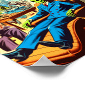 Ufo Alien Sci-fi Retro Comic Poster (Ecke)
