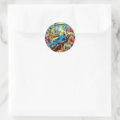 Ufo Alien Sci-fi Retro Comic Runder Aufkleber (Tasche)