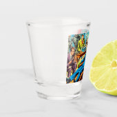 Ufo Alien Sci-fi Retro Comic Schnapsglas (Links)
