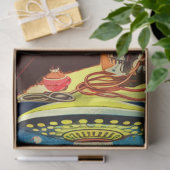 Ufo Alien Sci-fi Retro Comic Seidenpapier (Geschenk)