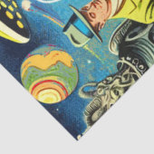 Ufo Alien Sci-fi Retro Comic Seidenpapier (Ausschnitt)