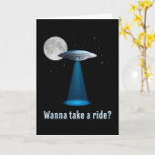 Ufo Alien Science Fiction Space Sci-Fi Funny Gift Karte (Gelbe Blume)