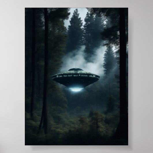 UFO Alien Space Digital Posters & Wall Art Poster (Vorne)