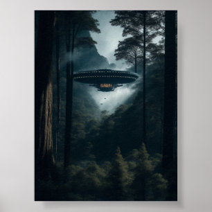 UFO Alien Space Digital Posters & Wall Art Poster