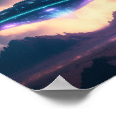 UFO Alien Space Digital Posters & Wall Art Poster (Ecke)