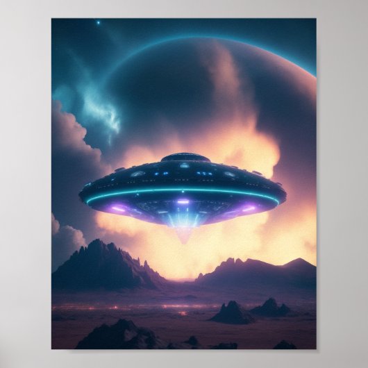 UFO Alien Space Digital Posters & Wall Art Poster (Vorne)