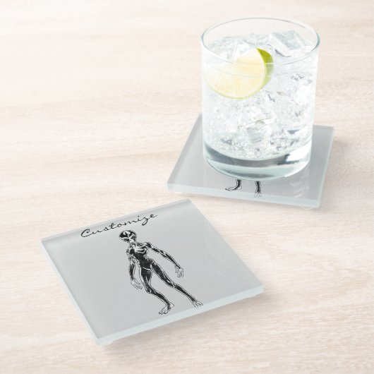 UFO Alien Thunder_Cove Glasuntersetzer (Schrägansicht)