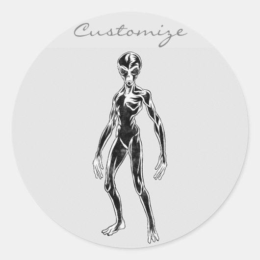 UFO Alien Thunder_Cove Runder Aufkleber (Vorderseite)