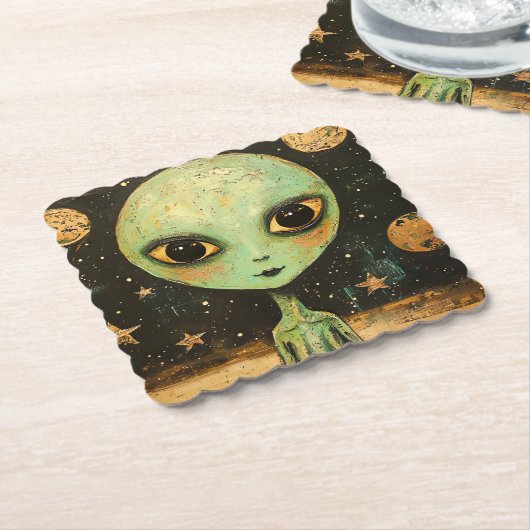 UFO-Alien Untersetzer (angewinkelt)