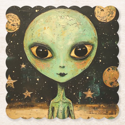 UFO-Alien Untersetzer (Vorderseite)