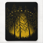 UFO Art Mousepad Flying Saucer mit Owl Art Mousepa (Vorne)