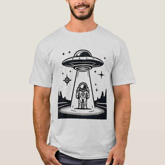 UFO Astronaut - Begegnung Alien T-Shirt (Vorderseite)