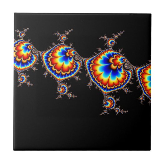 Ufo Attack - Fraktal Art Fliese (Vorderseite)