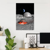 Ufo auf dem Mond Poster (Heimbüro)