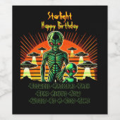 UFO Aufregung im Roswell Park! Weinetikett (Einzelnes Label)