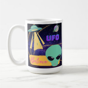 ufo, außerirdisch glauben kaffeetasse