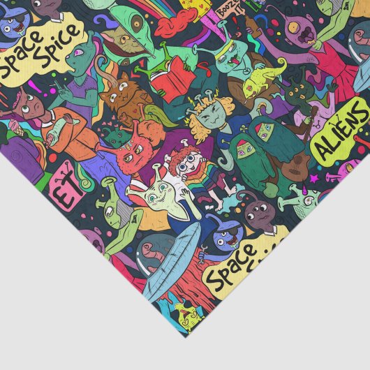 UFO-Außerirdischen abstrakt Decoupage Seidenpapier (Ausschnitt)