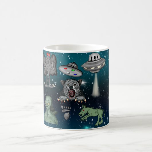 UFO Außerirdischen Chupacabra Bigfoot Cryptids Kaffeetasse (Mittel)