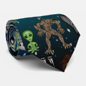 UFO Außerirdischen Chupacabra Bigfoot Cryptids Krawatte (Gerollt)