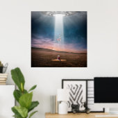 Ufo Außerirdischen Landscape Abend Entführung Spac Poster (Heimbüro)