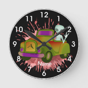 UFO-Auto-Uhr Runde Wanduhr