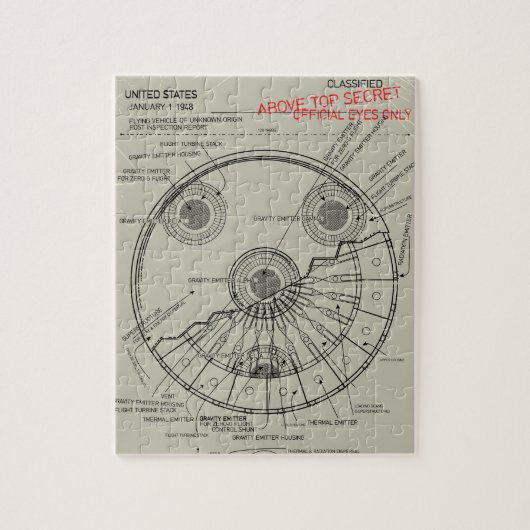 UFO Bauplan Puzzle (Vertikal)